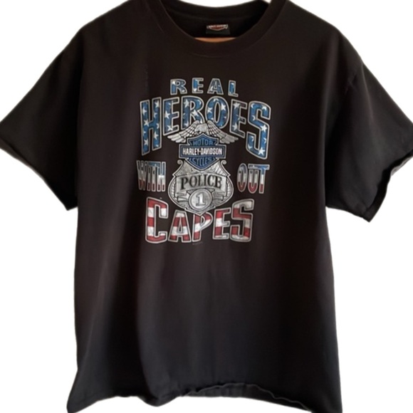 Harley Davidson Police Officer Lake Eerie Avon Ohio Graphic tee - Picture 1 of 12
